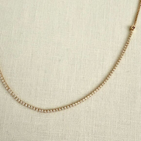 Ettika Adjustable Box Chain Choker Necklace Gold Tone 18k Plated Brass - Picture 5 of 7
